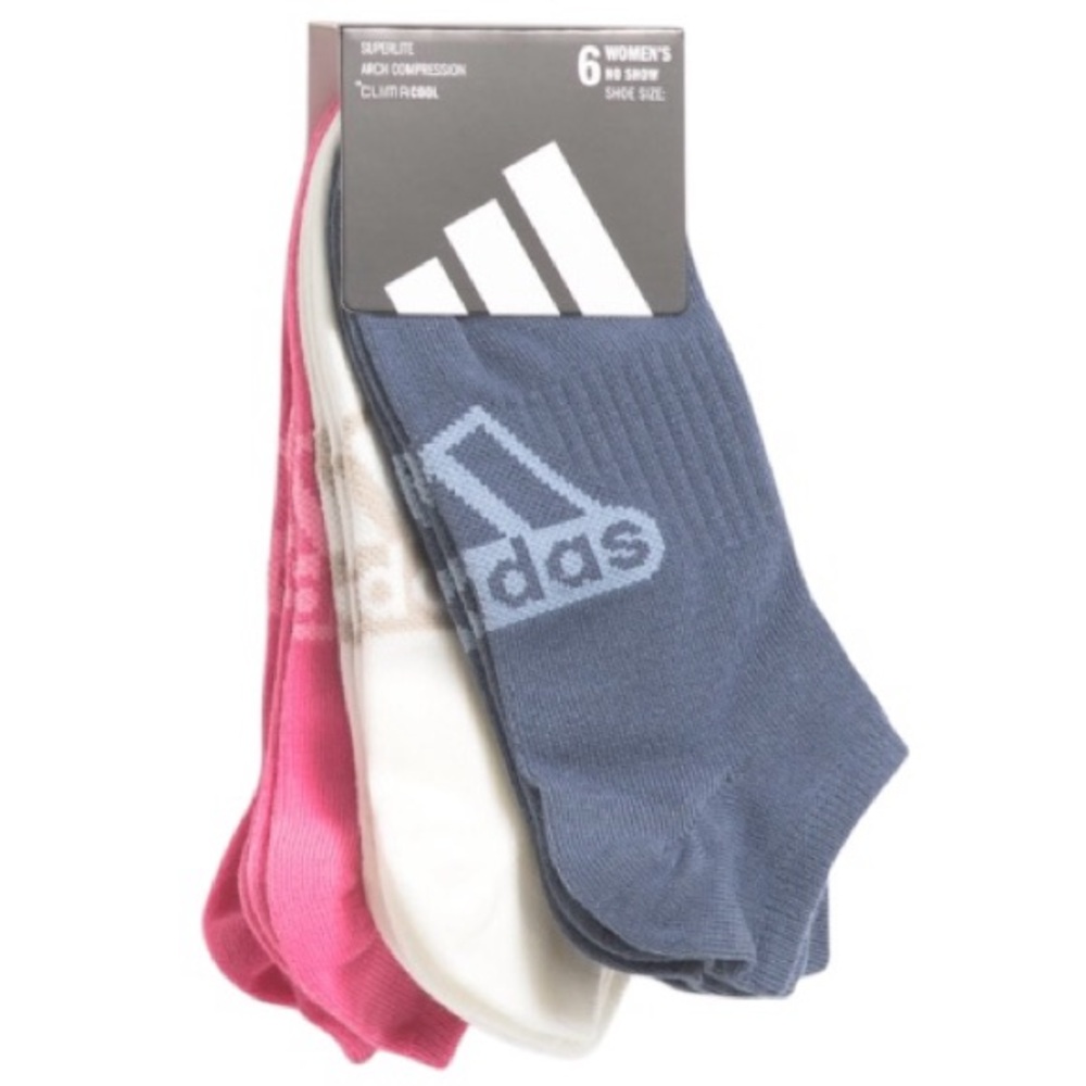 Adidas 6 pk. Superlite Classic No Show Socks (NWT) (Shoe Size: 5-10)
